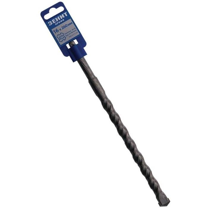 Бур SDS-Plus 16×260 мм, спіраль 4S Зенит Профи