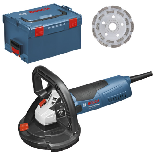 Шліфмашина по бетону Bosch Professional GBR 15 CAG, у кейсі L-Boxx 238 з 3 щітковими вінцями
