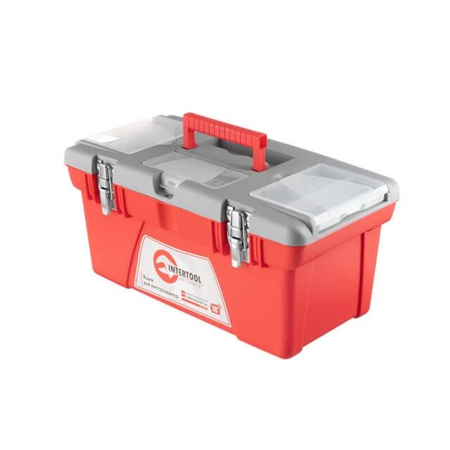 Ящик для инструментов с металлическими замками 18" 480*250*230 мм INTERTOOL BX-0518