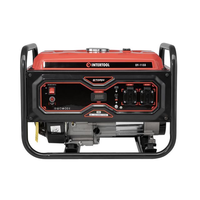 Генератор бензиновий/газовий 2.8/3 кВт, 220 В, 15 л, ручний старт, мідна обмотка, STORM INTERTOOL DT-1133