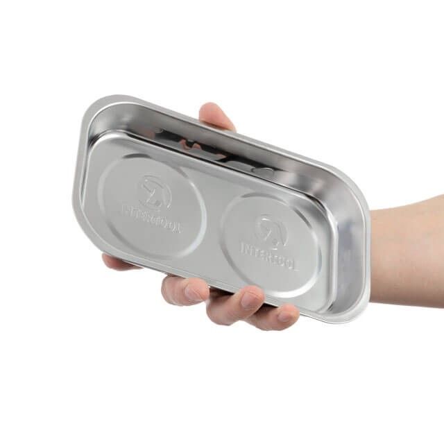 Тарелка магнитная двойная 136×237×28 мм INTERTOOL ET-1053