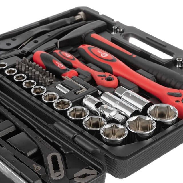 Набор инструментов профессиональный 1/2" & 1/4" 72 ед., Cr-V INTERTOOL ET-6073