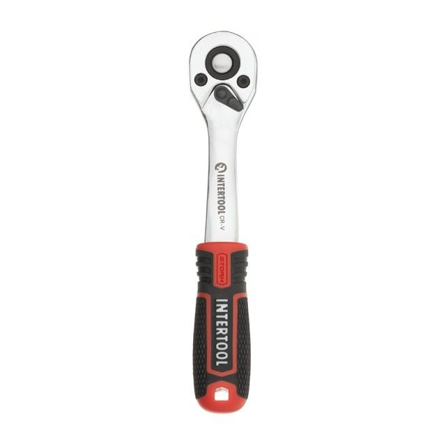 Рукоятка с храповым механизмом STORM, 1/4", 72 зуба, Cr-V INTERTOOL ET-8001
