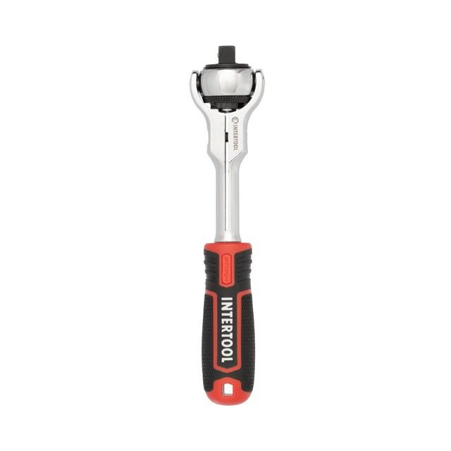 Рукоятка с храповым механизмом поворотная STORM 3/8", 72 зуба, Cr-V INTERTOOL ET-8008