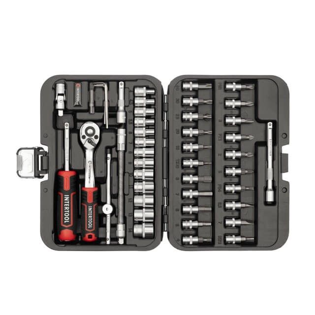 Набор инструментов 46 ед., STORM, 1/4", Сr-V INTERTOOL ET-8046