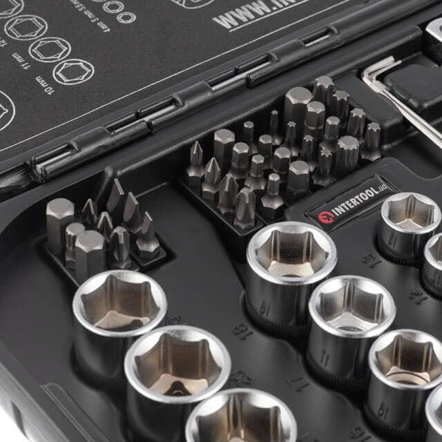 Набор инструментов 73 ед. STORM, 1/2", 1/4", Сr-V INTERTOOL ET-8073