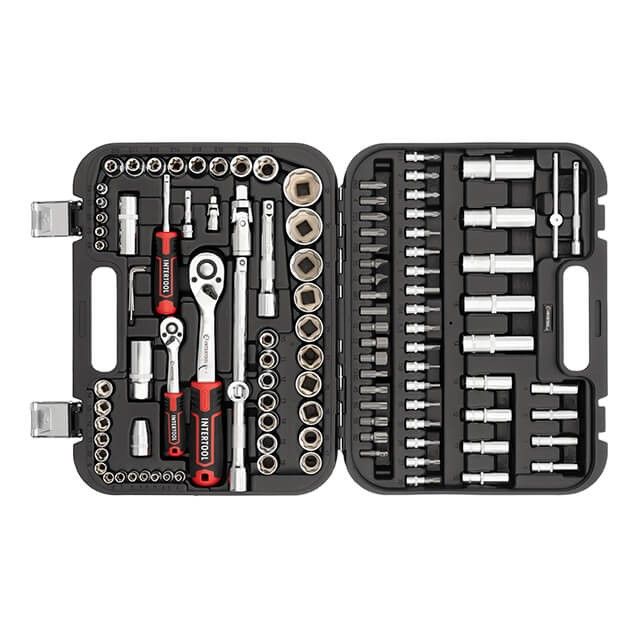 Набор инструментов 1/2" & 1/4", 110 ед., SUPER LOCK STORM, Cr-V INTERTOOL ET-8110