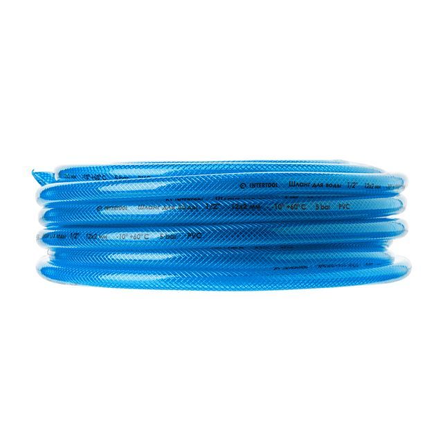 Шланг для воды 3-х слойный, 1/2", 20 м, армированный, PVC INTERTOOL GE-4053
