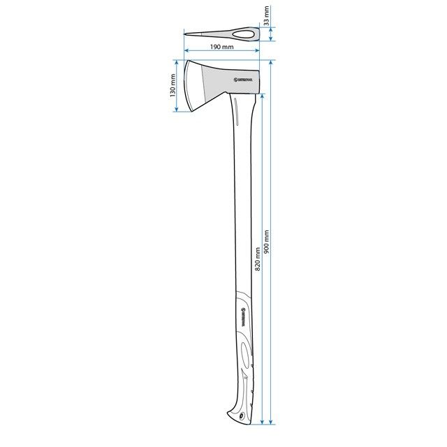 Топор 1250 г, ручка из фибергласса INTERTOOL HT-0264