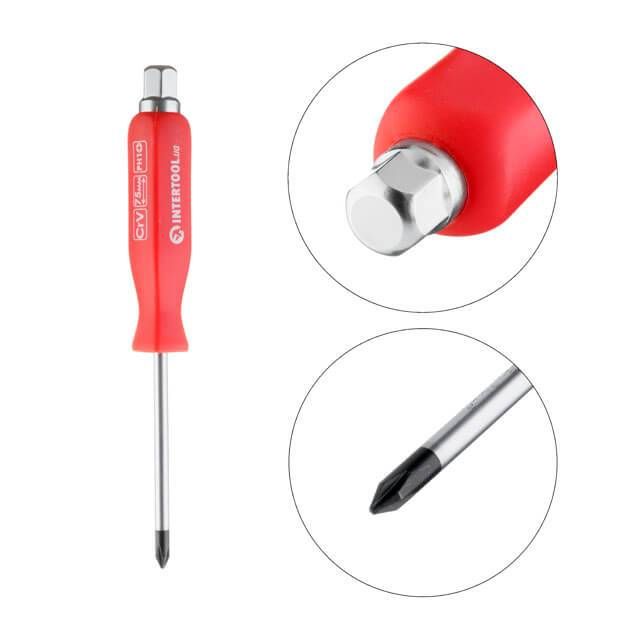 Отвертка ударная PH1*75 мм, Cr-V INTERTOOL HT-0486
