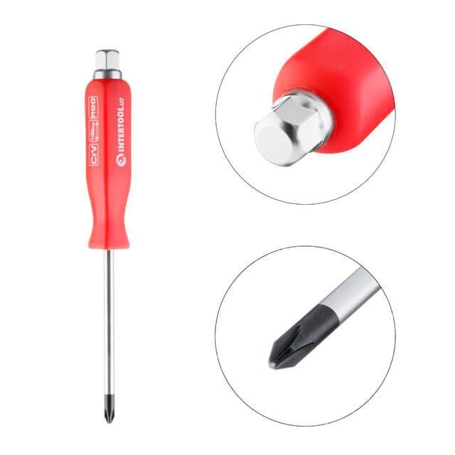 Отвертка ударная PH2*100 мм, Cr-V INTERTOOL HT-0487