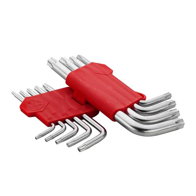 Набор Г-образных ключей TORX с отверстием 9 ед., Т10-Т50, Cr-V INTERTOOL HT-0604