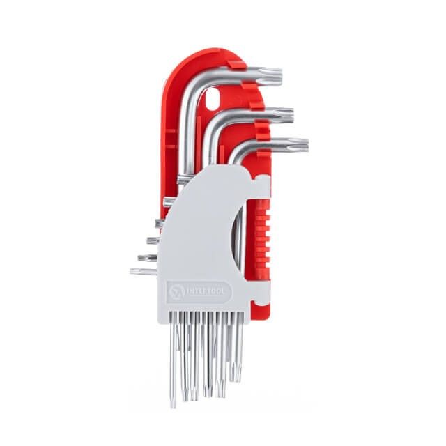 Набор Г-образных ключей TORX, 9 ед., Т10-Т50, S2, PROF INTERTOOL HT-1821