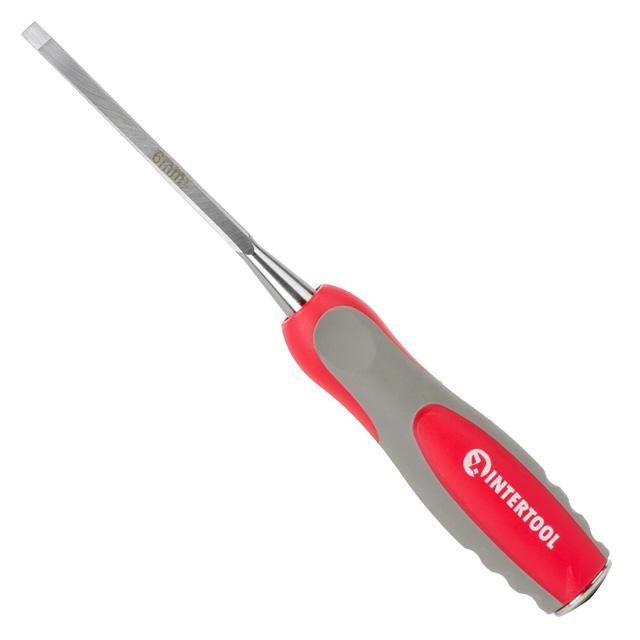 Стамеска 6 мм, Cr-V, двухкомпонентная рукоятка INTERTOOL HT-3506