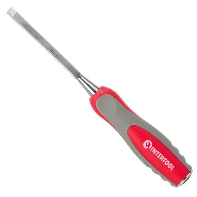 Стамеска 8 мм, Cr-V, двухкомпонентная рукоятка INTERTOOL HT-3508