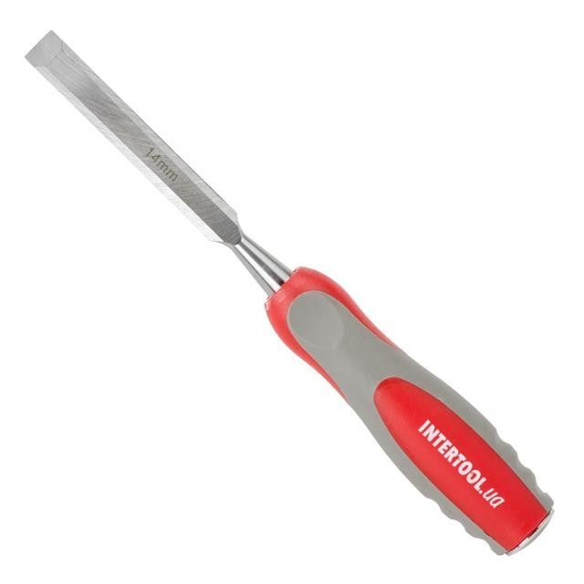 Стамеска 14 мм, Cr-V, двухкомпонентная рукоятка INTERTOOL HT-3514