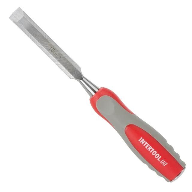 Стамеска 16 мм, Cr-V, двухкомпонентная рукоятка INTERTOOL HT-3516