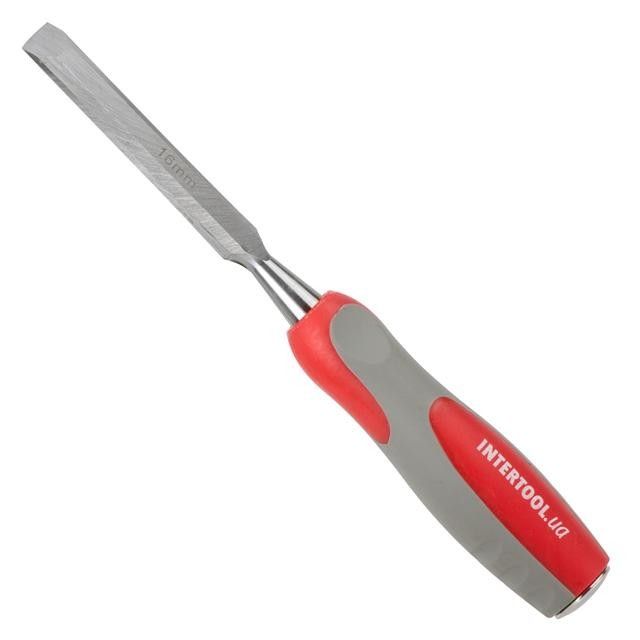 Стамеска 16 мм, Cr-V, двухкомпонентная рукоятка INTERTOOL HT-3516