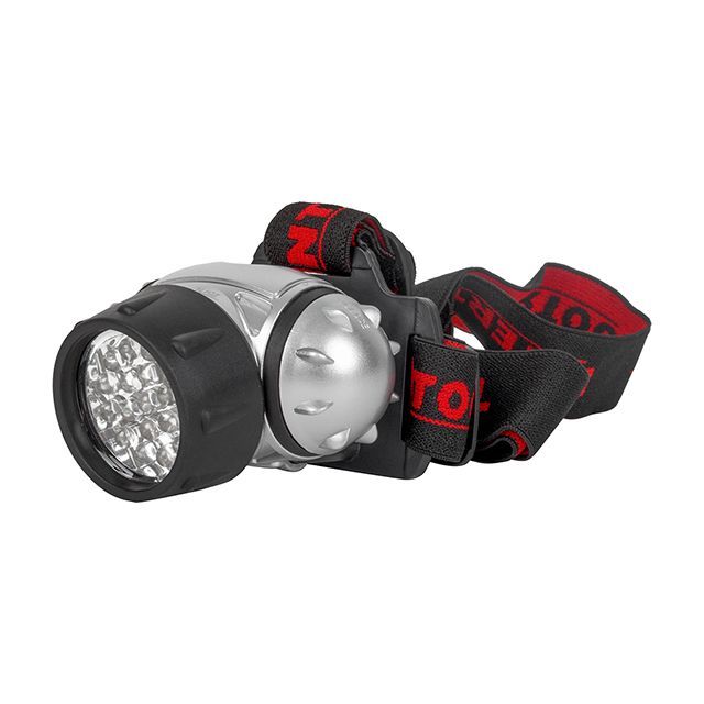 Фонарь налобный светодиодный, четыре режима работы, 19 LED, батарейки 3 ААА INTERTOOL LB-0301