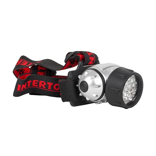 Фонарь налобный светодиодный, четыре режима работы, 19 LED, батарейки 3 ААА INTERTOOL LB-0301