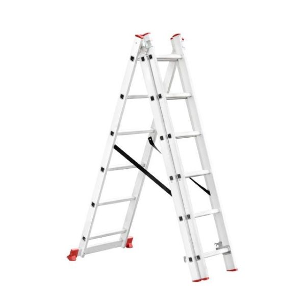 Лестница алюминиевая 3-х секционная универсальная раскладная, 3*6 ступ., 3,4 м INTERTOOL LT-0306