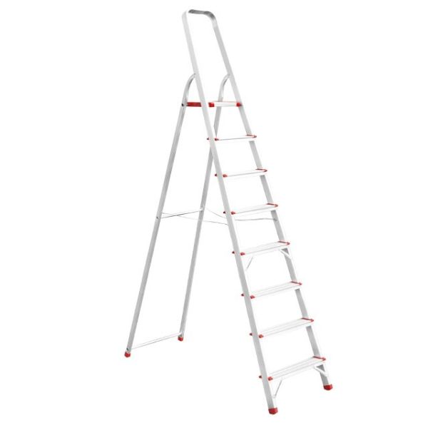 Стремянка алюминиевая 8 ступеней, высота до платформы 1720 мм INTERTOOL LT-1008