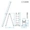 Лестница алюминиевая телескопическая раскладная универсальная, 12 ступ., 3,78 м INTERTOOL LT-3039