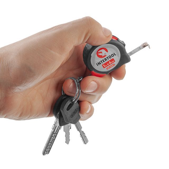 Рулетка с фиксатором, 1м INTERTOOL MT-0401