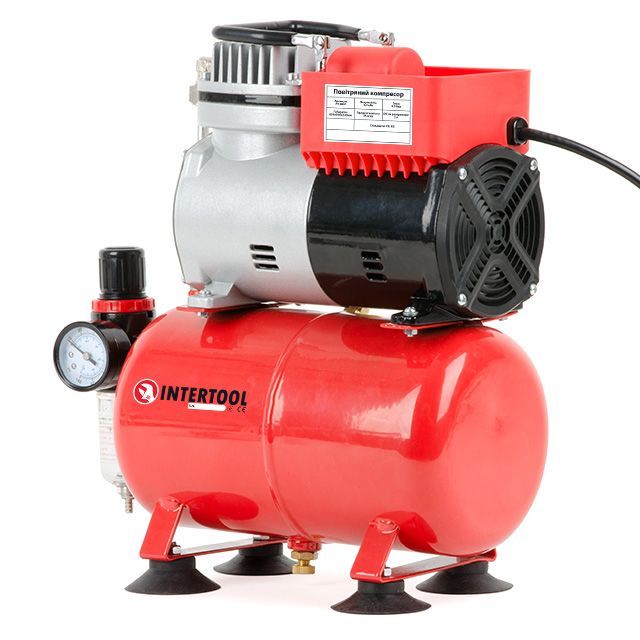 Компрессор безмасляный 3 л, 0.3 кВт, 220 В, 3.2 атм, 45 л/мин INTERTOOL PT-0001