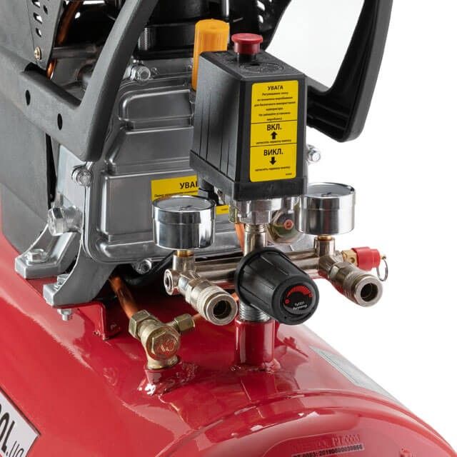 Компрессор 50 л, 1.5 кВт, 220 В, 8 атм, 206 л/мин. INTERTOOL PT-0003