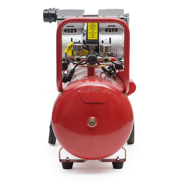 Компрессор 50л, 2х0.75 кВт, 220В, 8атм, 290л/мин, 1400 об/мин, малошумный, безмасляный, 4 цилиндра INTERTOOL PT-0023