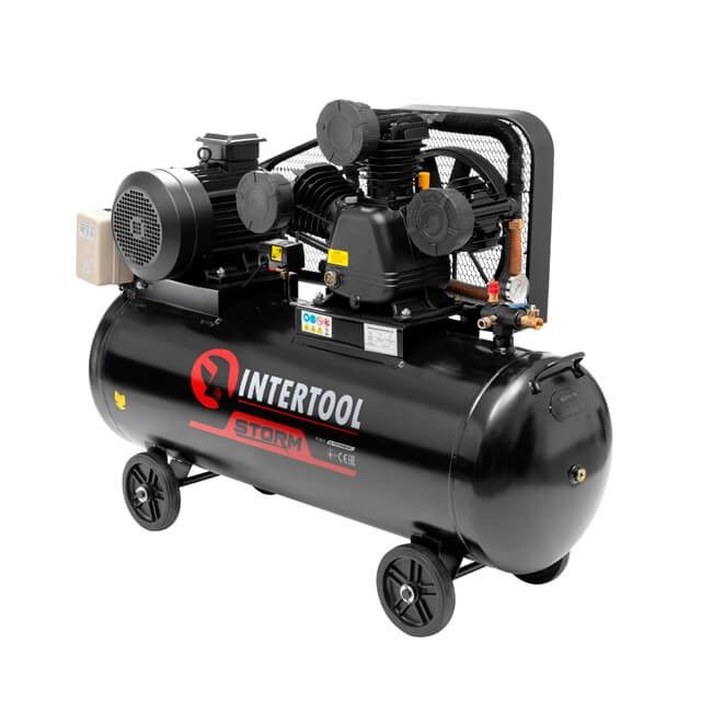 Компрессор 200 л, 7,5 кВт, 380 В, 10 атм, 1050 л/мин. 3 цилиндра INTERTOOL PT-0040
