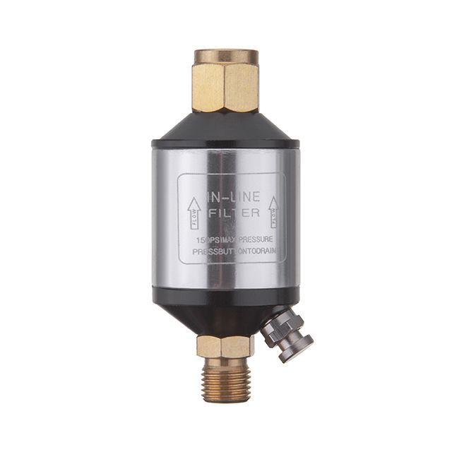 Мини фильтр 1/4", 20 мкм, до 400 л/мин, до 10 атм, металлическая защита колбы, для покрасочного пистолета INTERTOOL PT-1403