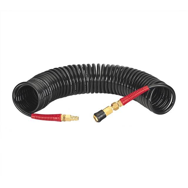 Шланг BLACK M-Flex STORM, 10 м, 6,5*10 мм, спиральный полиуретановый c поворотным шарниром, латунными быстроразъемными соединениями INTERTOOL PT-1793