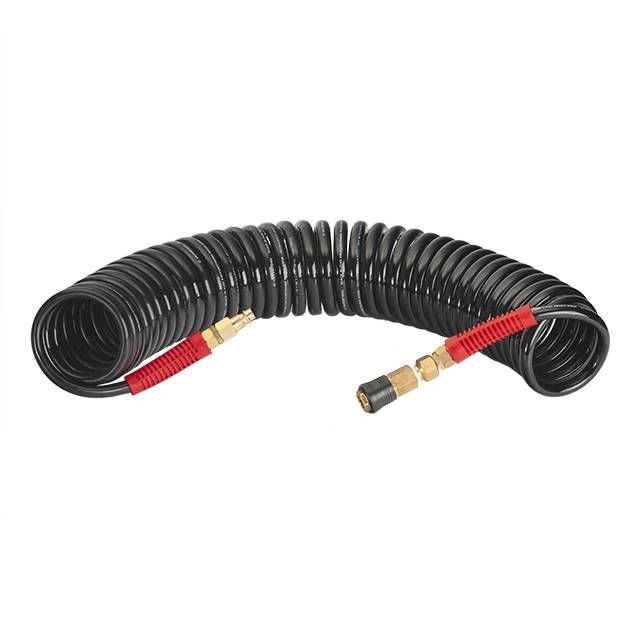 Шланг BLACK M-Flex STORM, 10 м, 8*12 мм, спиральный полиуретановый c поворотным шарниром, латунными быстроразъемными соединениями INTERTOOL PT-1796
