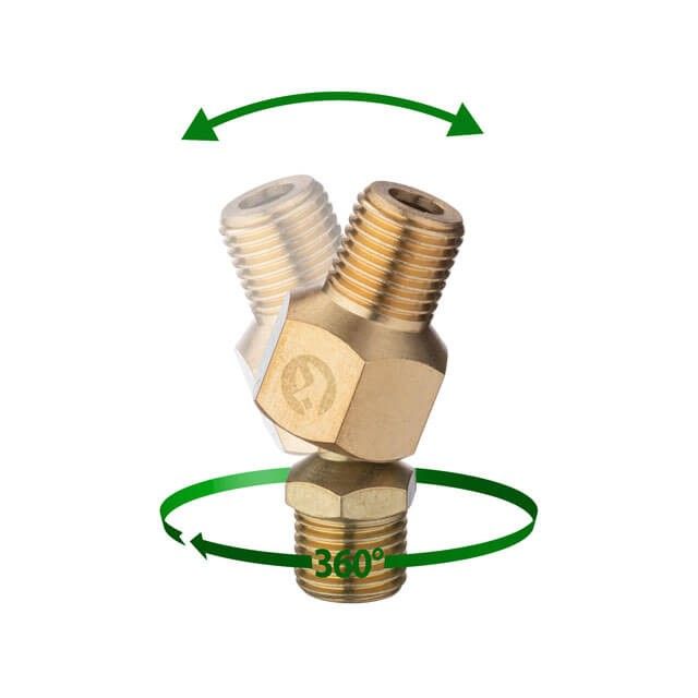 Шарнир поворотный, наружная резьба 1/4"-1/4", латунь, STORM INTERTOOL PT-2208