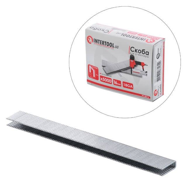 Скоба для степлера PT-1612 16×5,7(5,8) мм, 18GA, 1,25×1,0 мм, 5000 шт/упак INTERTOOL PT-8316