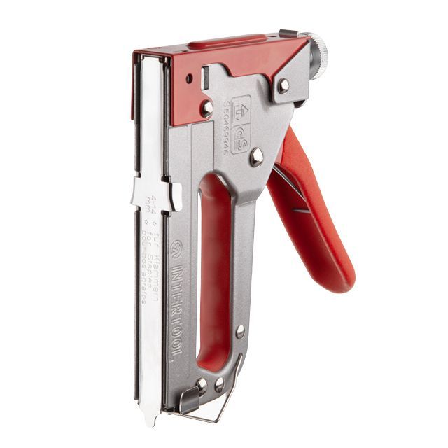 Степлер строительный под скобу, обрезиненная рукоятка INTERTOOL RT-0102