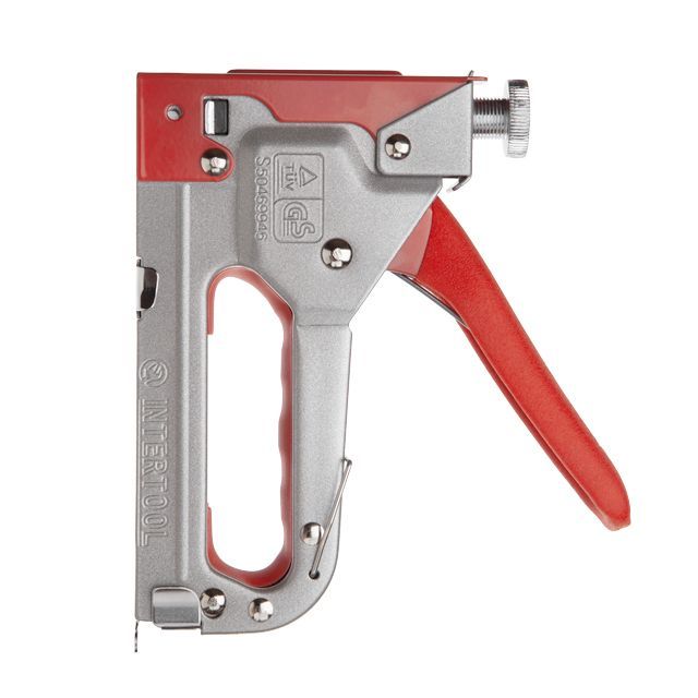 Степлер строительный под скобу, обрезиненная рукоятка INTERTOOL RT-0102
