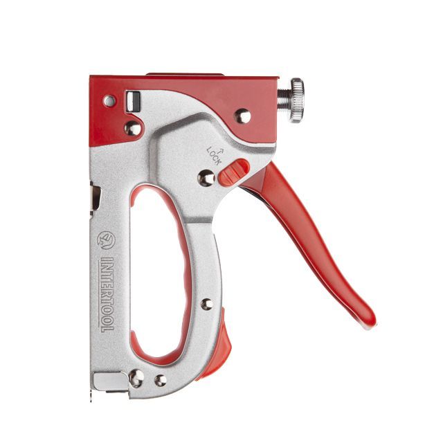 Степлер строительный под скобу 11,3×0,7×4-14 мм, прорезиненная рукоятка, STORM INTERTOOL RT-0201