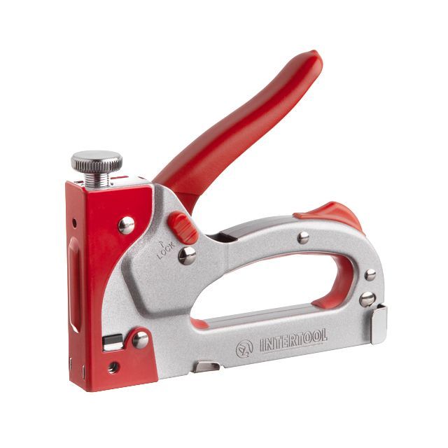 Степлер строительный под скобу 11,3×0,7×4-14 мм, прорезиненная рукоятка, STORM INTERTOOL RT-0201