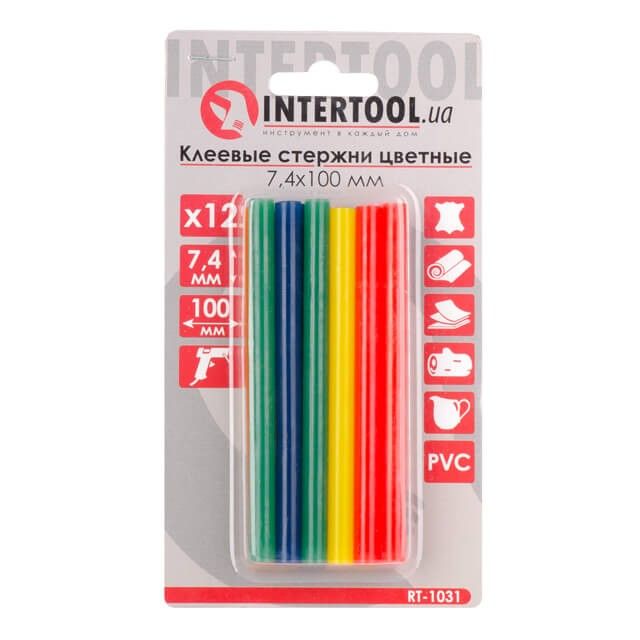 Комплект цветных клеевых стержней 7.4*100 мм, 12 ед. INTERTOOL RT-1031