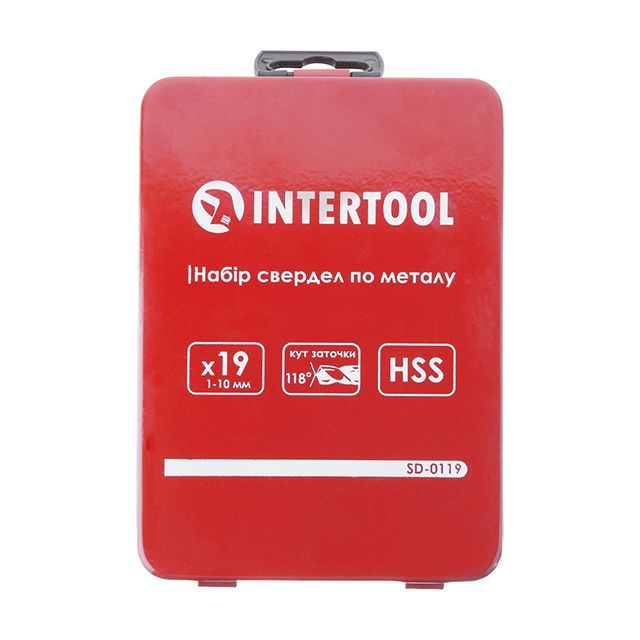 Набор сверл по металлу HSS, полированная сталь, 1.0-10.0 мм, 19 ед. INTERTOOL SD-0119
