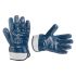 Перчатка маслостойкая на основе трикотажа, покрытая нитрилом, твердый манжет, 10.5", синяя INTERTOOL SP-0001