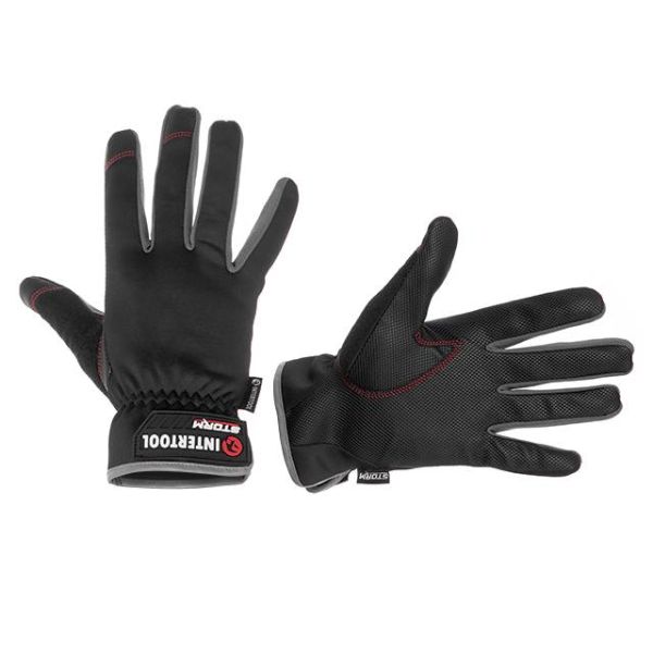 Перчатки из спандекса, "Touchscreen", 10", антискользящее покрытие ладони, вставки Gripteq 3S", STORM INTERTOOL SP-0182