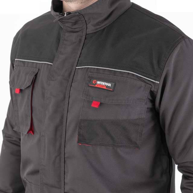 Куртка рабочая 80% полиэстер, 20% хлопок, плотность 260 г/м², M INTERTOOL SP-3002