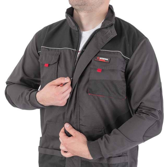Куртка рабочая 80% полиэстер, 20% хлопок, плотность 260 г/м², M INTERTOOL SP-3002