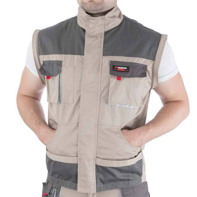 Куртка рабочая 2 в 1, 100% хлопок, плотность 180 г/м², S INTERTOOL SP-3031