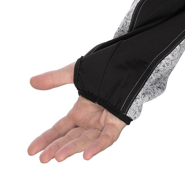 Куртка вязанная SOFTSHELL, серого цвета с черными вставками, ткань 100% полиэстер 270G, с карманом на груди и двумя боковыми, L INTERTOOL SP-3113