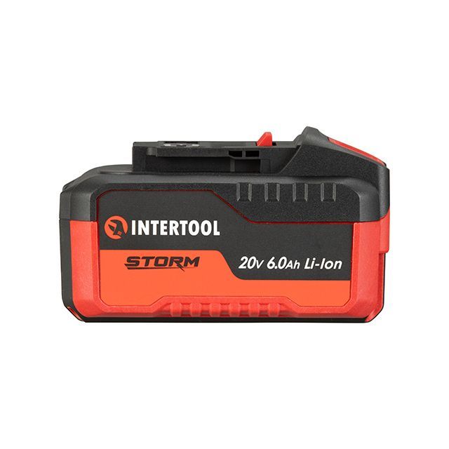 Аккумулятор 20 В, литий-ион, 6.0 Ач, индикатор уровня заряда INTERTOOL WT-0342